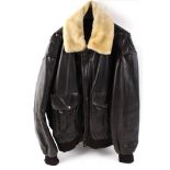 Aviatrix leather flying jacket, sheepskin lining collar and cuffs, size L