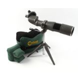 Caldwell front and rear rifle shooting rests; spotting scope with tripod stand