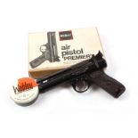 .22 Webley Premier in original condition, in original box with period tin of air pellets, parts list