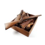 Walnut stock blank together with quantity various gun stocks