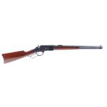 S1 .357 (mag) Uberti Model 1873 lever action rifle, 19 ins barrel with blade and ramp sights, tube