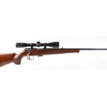 S1 .22 Anschutz Modell 1515/16 bolt action rifle, 24 ins barrel with blade foresight, folding rear