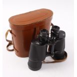 10 x 50 Prinz binoculars in tan leather case