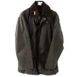 Barbour Border waxed cotton jacket with pile lining, size 42