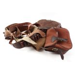 Leather cartridge bag, canvas and leather cartridge bag, heavy leather cartridge belt, Brady