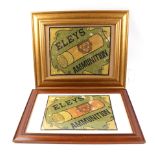 Two framed and glazed Eley Ammunition advertisement boards