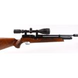 4.5mm Weihrauch Sport HW100 pcp lever action multi shot air rifle, fitted silencer, mounted 3-9 x 50