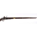 S58 .500 Flintlock Jezail rifle, 38 ins octagonal damascus barrel, three quarter stocked with