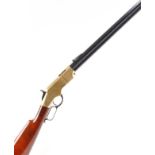 S1 .44-40 Uberti '1860 Henry' lever action rifle, 24 ins octagonal barrel, tube magazine, open