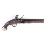 S58 16 bore Flintlock Sea Service pistol, 9 ins fullstocked barrel, wood ramrod, steel lock