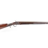 S58 8 bore Percussion wildfowling gun by William Smith, 26½ ins brown damascus barrel with ½ ins