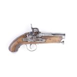 S58 16 bore Percussion pistol, 3½ ins flared part octagonal barrel, fullstocked with steel ramrod,