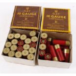 S2 34 x 10 bore mostly Eley 2,5/8 ins paper cased No.3 & 4 shot cartridges in two original Eley