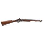 S58 .650 Flintlock Volunteer Paget cavalry carbine, 20 ins fullstocked sighted barrel, stamped