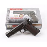 .177 Tanfoglio Witness 1911 Co2 semi automatic pistol, no. 20520520, boxed with quantity of pellets