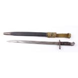 British Enfield Pattern 1913 bayonet, 17 ins fullered blade with ordnance marks and Remington stamp,