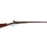 S58 20 bore Percussion double sporting gun by C. Moore, 29 ins brown damascus twist barrels with