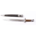 British Pattern 1888 Mk2 Long Lee Enfield bayonet, 12 ins double edged blade stamped SANDERSON