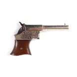 S58 .41 (rf) Remington single shot pistol, 4 ins nickel plated part octagonal barrel, the top flat