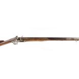 S58 .750 English flintlock musket, 39 ins fullstocked steel barrel, steel ramrod, brass ramrod