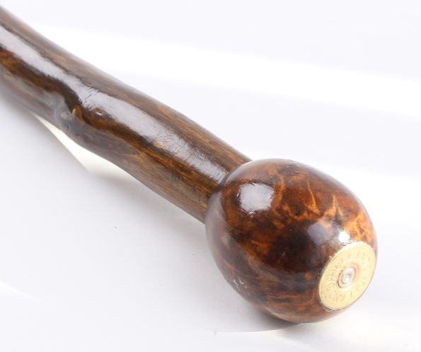 Honeysuckle twist walking cane, turned walnut handle with inset Holland & Holland head stamp, - Image 2 of 2