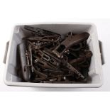 S2 Box of various part actions, forend irons, locks, trigger guards, etc - all for parts only