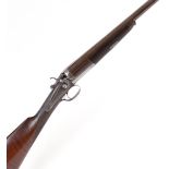 S2 12 bore single sporting hammer gun by Newton, 30 ins brown damascus barrel (recent nitro