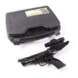 .177 Webley Hurricane air pistol in foam padded hard case, no. 196490