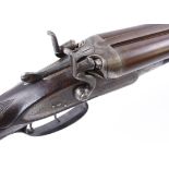 S2 16 bore double hammer gun by D. Murray Jr., 29 ins brown damascus barrels (recent nitro proof),