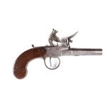 S58 Flintlock pocket pistol with turn off barrel, engraved boxlock action signed WHEELER LONDON,