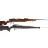 S1 .22 CZ 452-2E bolt action rifle (no magazine), 17 ins threaded stainless steel barrel (capped),