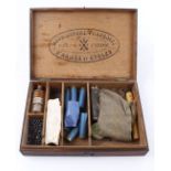 St. Etienne wooden box containing various reloading equipment