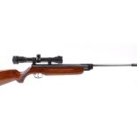 5.5mm Weihrauch HW 35 break barrel air rifle, fitted moderator, sights removed, mounted BSA scope