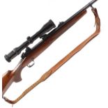 S1 .375 (H&H mag) Winchester Model 70 bolt action rifle, 24 ins barrel, internal magazine, hooded