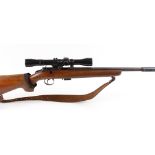 S1 .22 BSA Sportman Five bolt action rifle (bolt missing), 14 ins threaded barrel (moderator