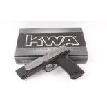 6mm KWA KP45 Match air pistol, boxed with quantity of plastic BB's