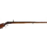 S58 .650 Continental percussion (converted) rifle, 40 ins fullstocked octagonal barrel, iron sights,