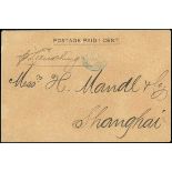 Municipal Posts Shanghai Postal Stationery Envelopes: 1893 (1 June) "postage paid 1 cent" on ma...