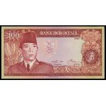 Bank Indonesia, 100 rupiah, no date 1960, serial number LAV068685, (Pick 86a),