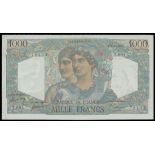 France, Banque de France, 1000 francs, 29.6.1950, serial number T.664 78433, (Pick 130c, Fayett...