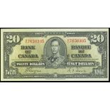 Canada, $20, 2.1.1937, serial number H/E 7650305, (Pick 62c),
