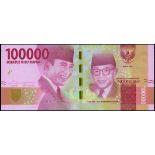 Indonesia, Bank Indonesia, 100,000 rupiah, 2016, solid serial number VAE 555555, (PNL),