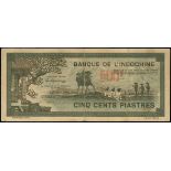 French Indo China, 500 piastres, no date (1944-1945), serial number J 017544, (Pick 69),