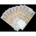 Indonesia, group of 9 lucky number notes on the 2000 rupiah, dated 2009, (Pick 148a),