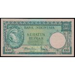 Indonesia, Bank Indonesia, 100 rupiah, 1957, serial number JY 06774, (Pick 51),