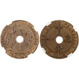 French Indo-China. Piedfort Pattern (Essai) Matte, 1 Centime, 1908 A. Paris Mint. , 9.42 gr.,...