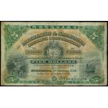 The HongKong and Shanghai Banking Corporation, $5, 1.1.1909, serial number A165485, (Pick 161),