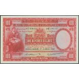 The HongKong and Shanghai Banking Corporation, $100, 1.8.1952, serial number F390483, (Pick 176...