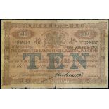 The Chartered Bank of India, Australia and China, $10, CONTEMPORARY FORGERY, 15.1.1906, GT38457...