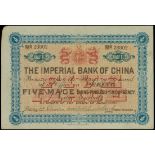 Imperial Bank of China, 5 mace, Peking, 1898, serial number 28802, (Pick A39a),